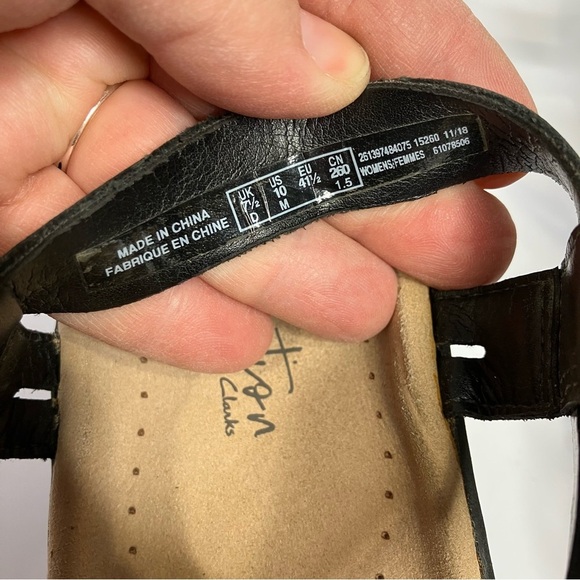 Collection by Clarks Lexi bridge sandals black leather women’s size 10 boho - Picture 5 of 8